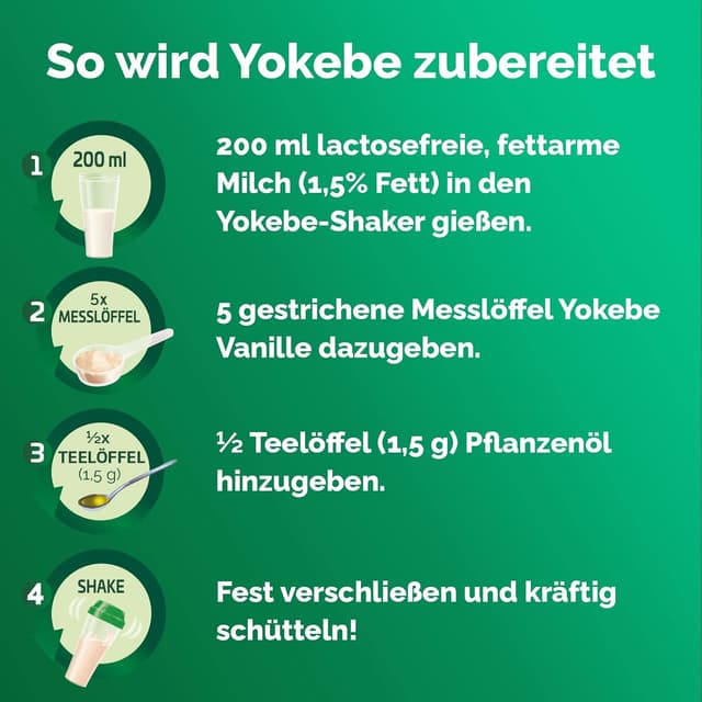 Detalle de Yokebe Vanille Diätshake (Diätshake zum Abnehmen) – glutenfrei, laktosefrei, vegetarisch – Mahlzeitersatz, 500 g