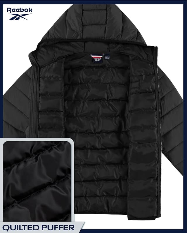 Detalle 2 de Reebok Mens Puffer Jacket lightweight insulated coat