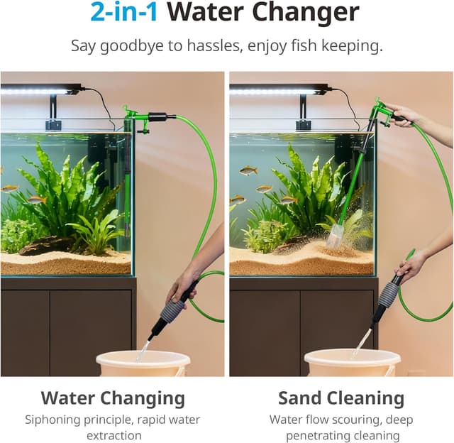 Detalle 2 de Aquarium siphon cleaner 2-in-1 by NICREW