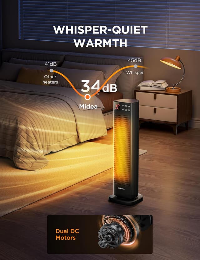 Thumbnail 4 de Midea MTH201ERB 2000W ceramic heater with thermostat