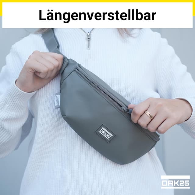 Detalle de OAK25 Marsupio Unisex Everyday Sling verde con tessuto idrorepellente e scomparto antifurto