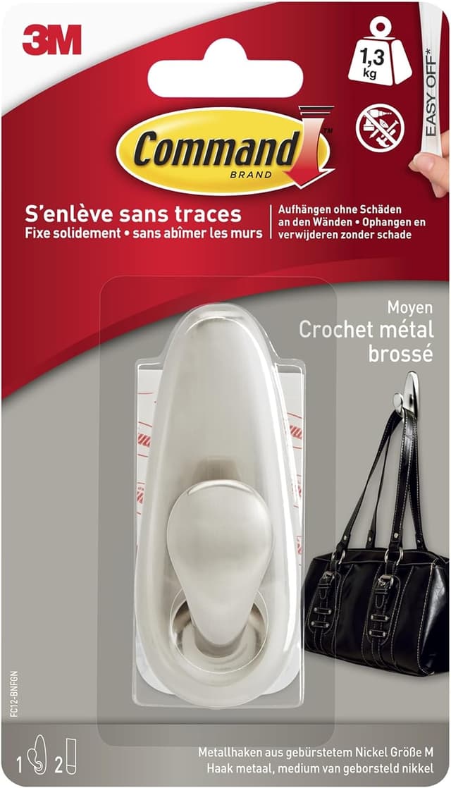 Thumbnail 5 de Command Grand Crochet métal nickel brossé