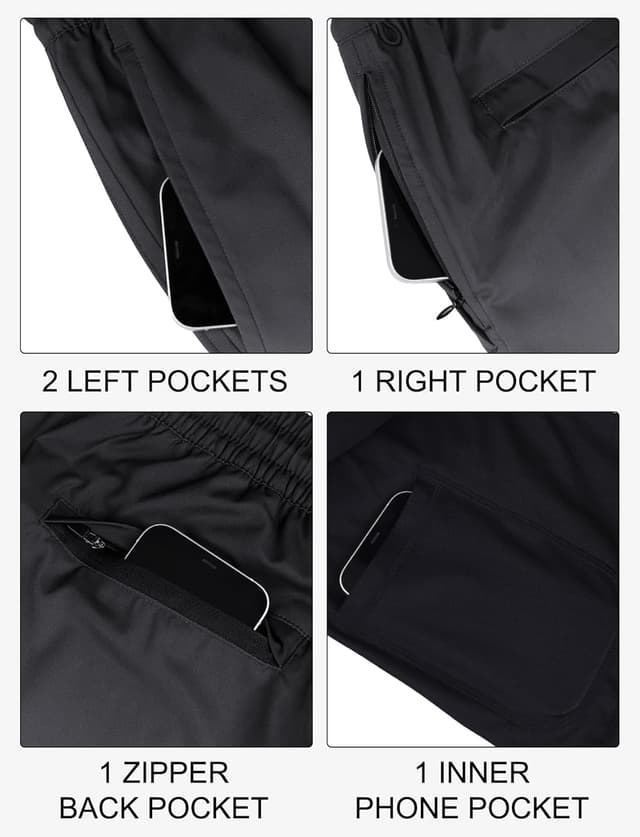 Detalle 2 de Lzzidou Men’s Swim Trunks with Compression Liner and 7-Inch Inseam Board Shorts (Zipper Pockets)