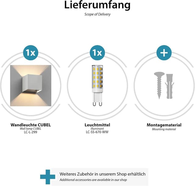 Thumbnail 4 de ledscom.de CUBEL aplique exterior 100 mm