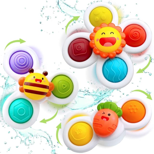 Detalle de Suction Cup Spinner Toys 3‑pack for 1–3 years