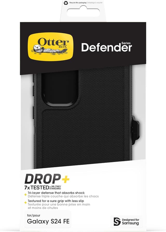 Detalle de Otterbox Defender pour Samsung Galaxy S24 FE : coque antichoc ultra-robuste noire