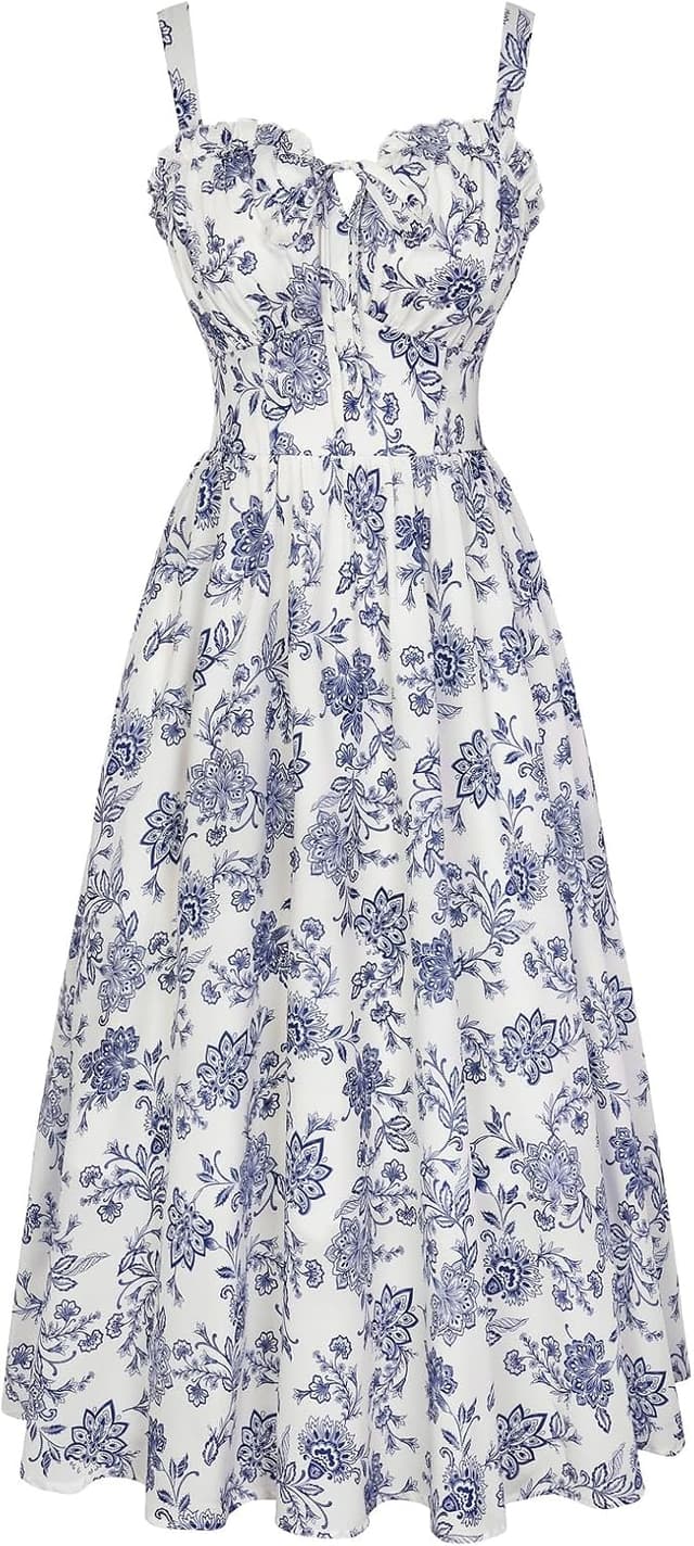 Detalle de SCARLET DARKNESS Robe d’été décontractée sans manches à motif floral « Scarlet Darkness »