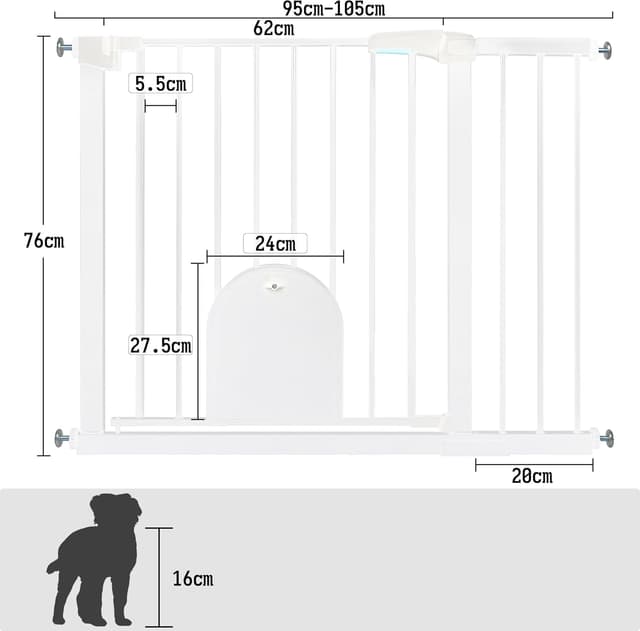 Detalle 2 de Froadp Türschutzgitter 95 bis 105 cm