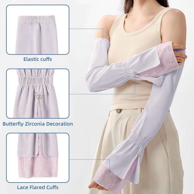 Thumbnail 4 de RainFlowwer UV Sun Protection Arm Sleeves for Women