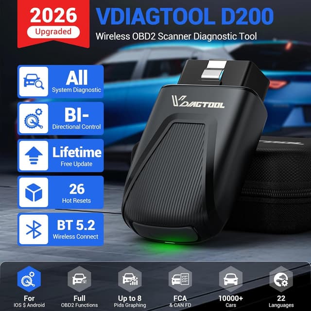 Detalle 2 de VDIAGTOOL D200 OBD2 Diagnosegerät Bluetooth