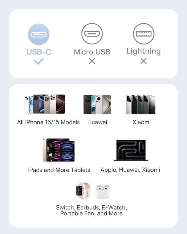 Thumbnail 6 de Baseus Retractable USB-C Cable 4ft (2-in-1) — Multi Fast Charging, PD up to 100W, 5 Length Presets