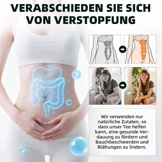 Detalle de Detox Tee zum Abnehmen – 28 Tage Stoffwechsel-Tee mit Grüntee, Lotusblättern & Inulin