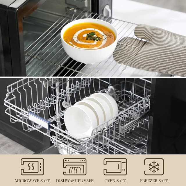 Thumbnail 3 de MALACASA Porcelain Soup Bowls 26 Oz 🍽