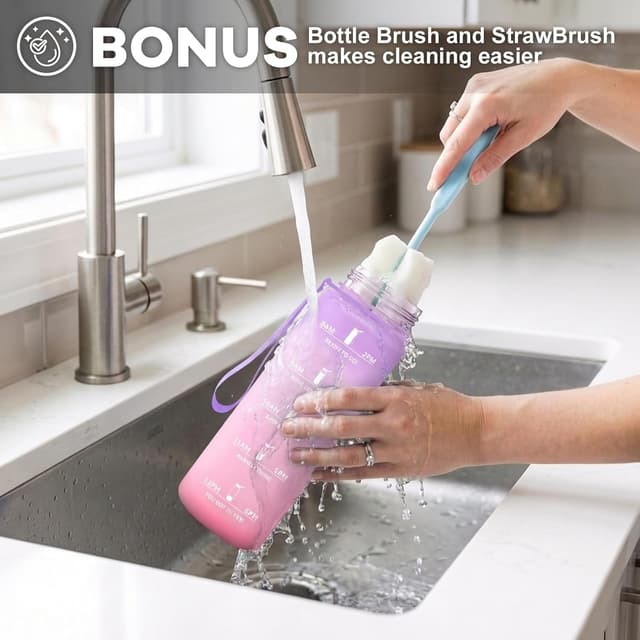 Thumbnail 6 de JAPORIA Gourde 1L avec filtre, repères de temps et sangle de transport