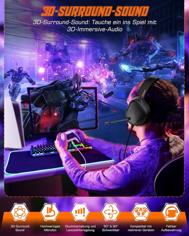 Detalle 2 de NUBWO HG04L Gaming Headset