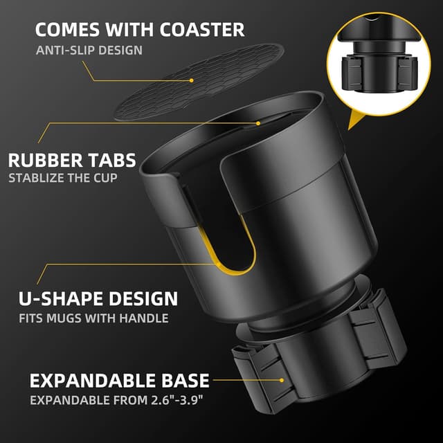 Detalle 2 de TYKOR Car Cup Holder Expander 3.9"