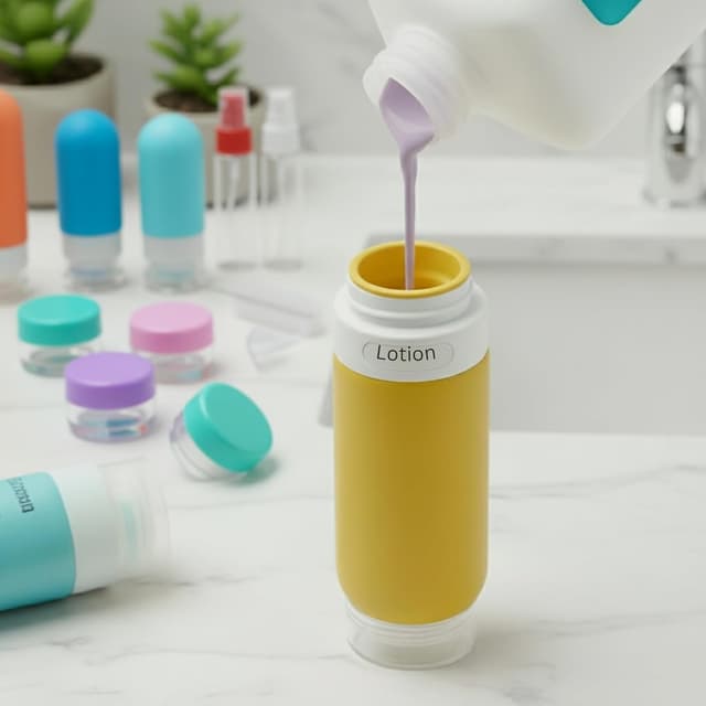 Detalle de Laxen 16 Pack Travel Bottles for Toiletries – leakproof silicone set with TSA/CAA approved clear bag