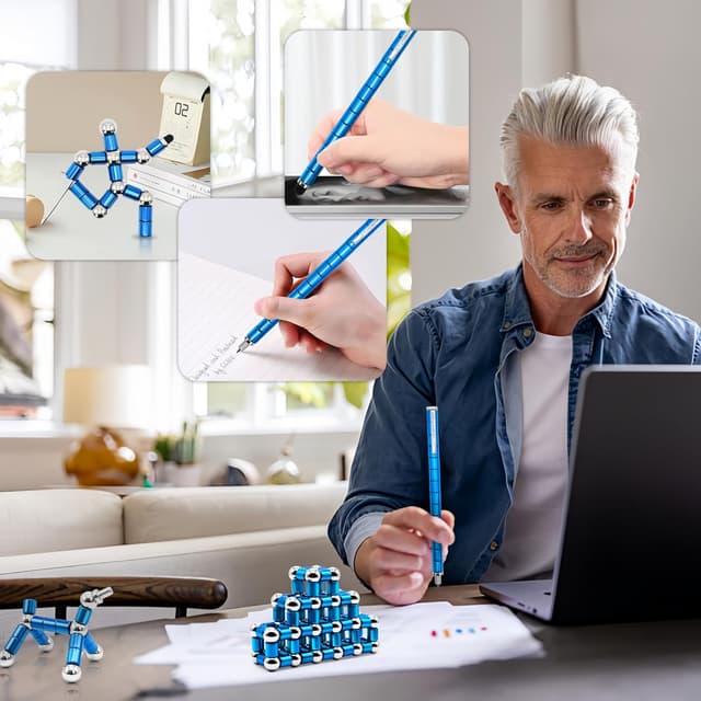 Detalle de Felikray Magnetic Fidget Pen for Teens & Adults — Metal Deformation Fidget Toy