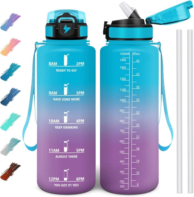 Detalle de Motswedi borraccia 1500 ml motivazionale senza BPA con cannuccia
