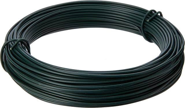 Detalle de Tildenet 3070490 30m Plastic Coated Garden Wire Coil (2mm), Green
