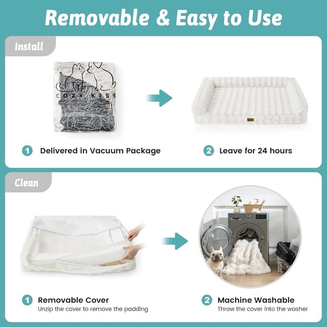 Thumbnail 5 de COZY KISS Faux Fur Orthopedic Dog Bed