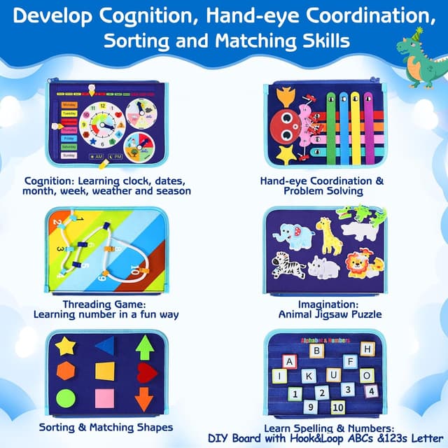 Thumbnail 2 de Esjay Toddler Busy Board 8 pages