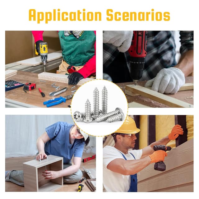 Detalle 2 de BACSHBY M4x12 mm selbstschneidende Torx-Flachkopfschrauben (Edelstahl, 50 Stück)