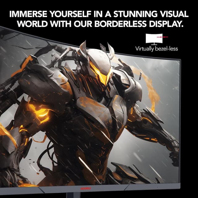 Detalle de KOORUI 27-inch QHD curved gaming monitor (180Hz, 1500R, VA, FreeSync/Adaptive-Sync)