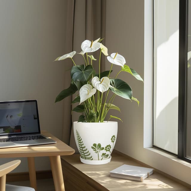 Thumbnail 4 de MPotTo 8.2 Inch Ceramic Plant Pot with Saucer