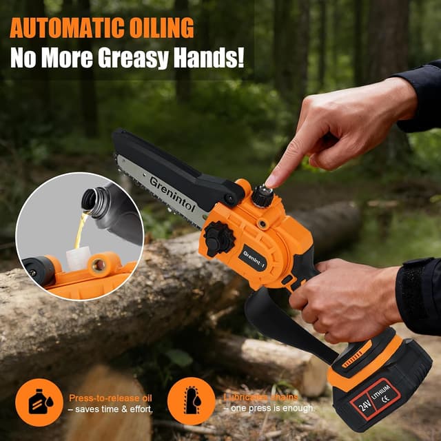 Thumbnail 4 de Grenintol Mini Motosega a Batteria 6" 6000mAh, 1000W per giardino 🪚