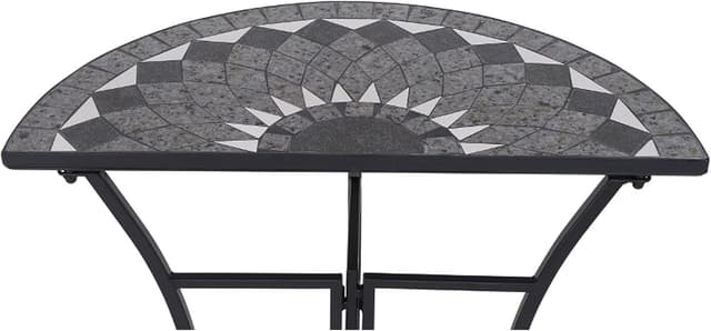 Detalle 2 de Siena Garden Como Tisch, klappbar in matt-schwarz/dunkelgrau