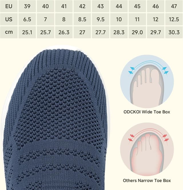 Detalle 1 de ODCKOI Herren-Sneaker ohne Binden, leicht