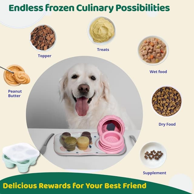 Thumbnail 6 de Freezeball Dog Toys – Frozen treat dispensing puzzle toy for large tough chewers (pink, Large)