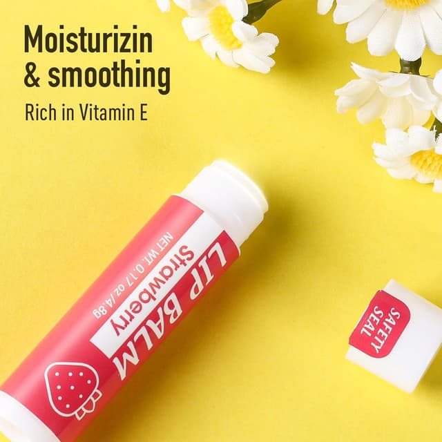 Detalle de YesBes 128-Pack Lip Balm (Natural, Vitamin E & Coconut Oil) in 8 Flavors