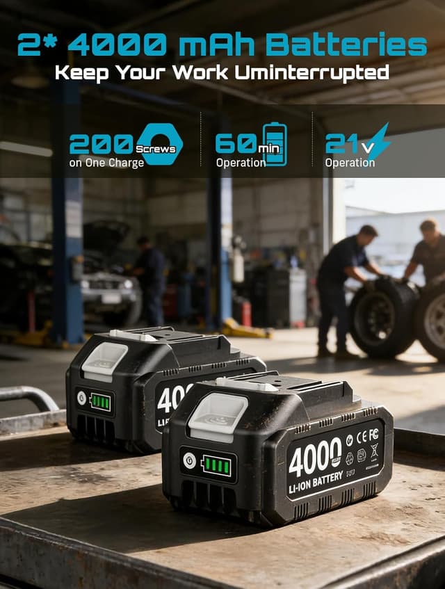 Detalle de Seesii WH700 1/2" Impact Wrench — 479 Ft-lbs