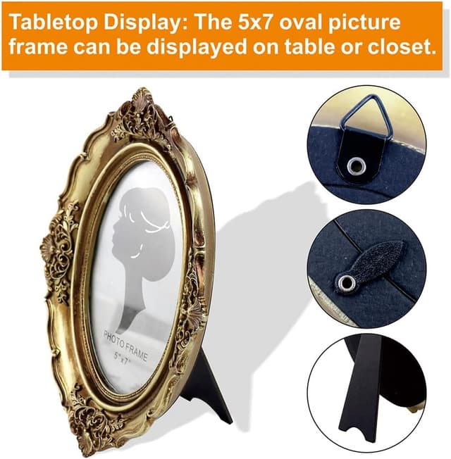 Detalle de Vintage oval photo frame 5x7