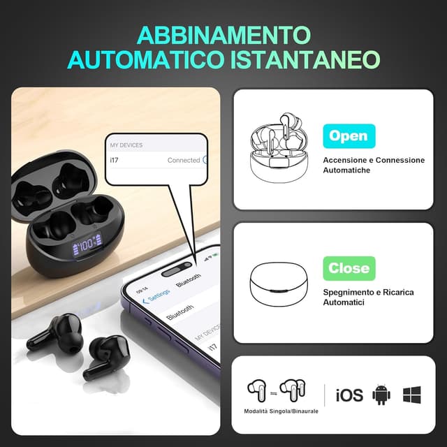 Thumbnail 3 de Auricolari Bluetooth 5.3 Hi-Fi