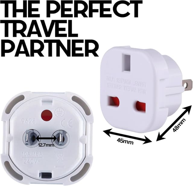 Detalle 2 de DAPTER's 2 Pack UK to US Plug Adaptor (Type G to A & B)