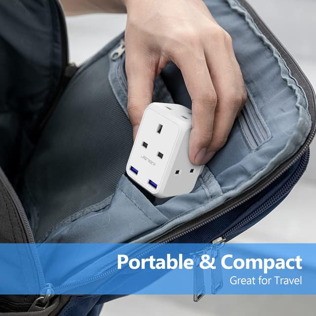 Thumbnail 5 de JSVER 4 Way Plug Adapter 13A with 2 USB Ports 🔌