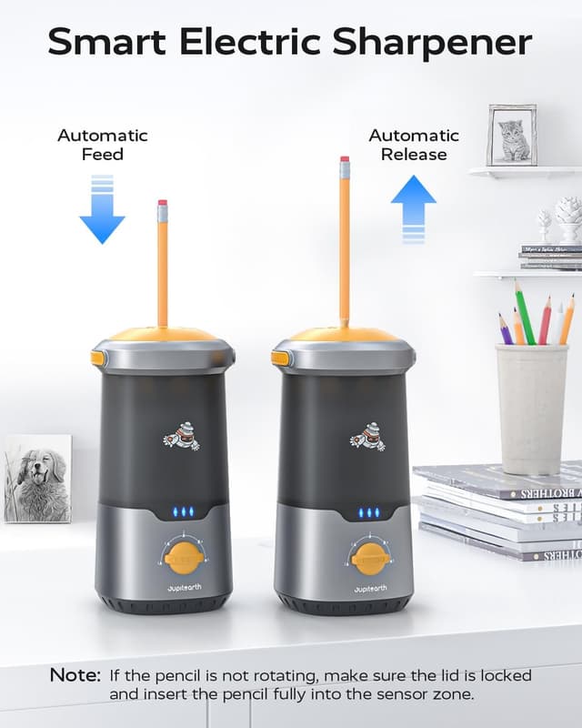 Detalle de JUPITEARTH Electric Pencil Sharpener for Kids