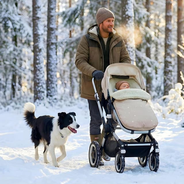 Detalle 2 de Winter-Fußsack für Kinderwagen & Buggy 90x45 cm – warmes Set mit Einlage, Dunkelgrau