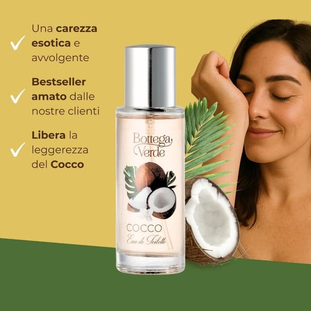 Detalle de Bottega Verde Eau de toilette Cocco 30 ml – profumo donna con vaniglia e note fiorite