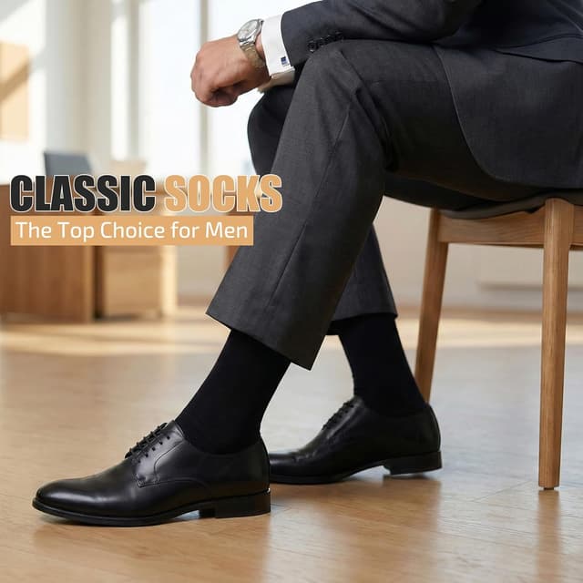 Detalle 2 de Wamicu Herren Socken Schwarz 5er Pack Dünne Baumwollsocken