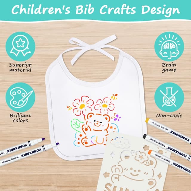 Detalle 2 de Aolso Lätzchen zum Bemalen mit 18×18 cm