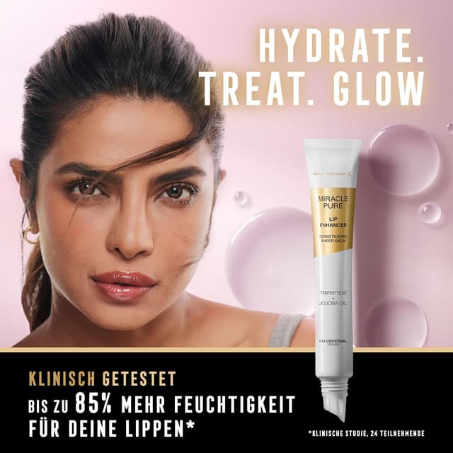 Detalle de Max Factor Miracle Pure Lip Enhancer 010 Universal – feuchtigkeitsspendender Lipgloss mit Jojobaöl & Tripeptiden