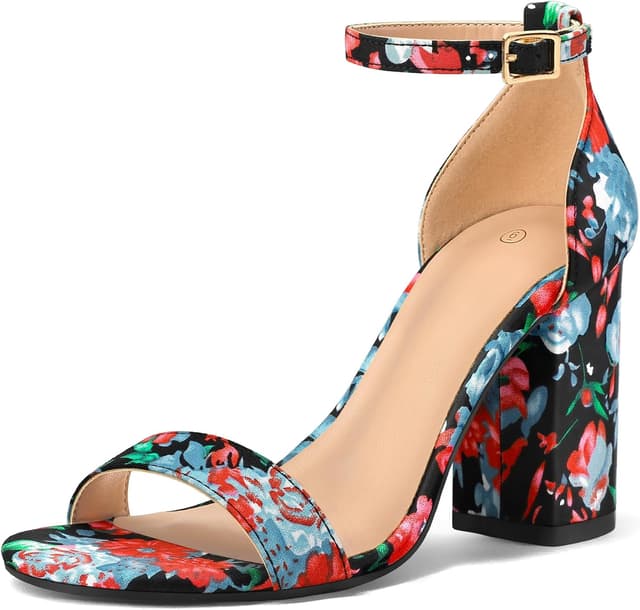 Detalle 2 de COASIS Women’s Chunky Block Heels Open Toe Ankle Strap 3.5-Inch Heeled Sandals