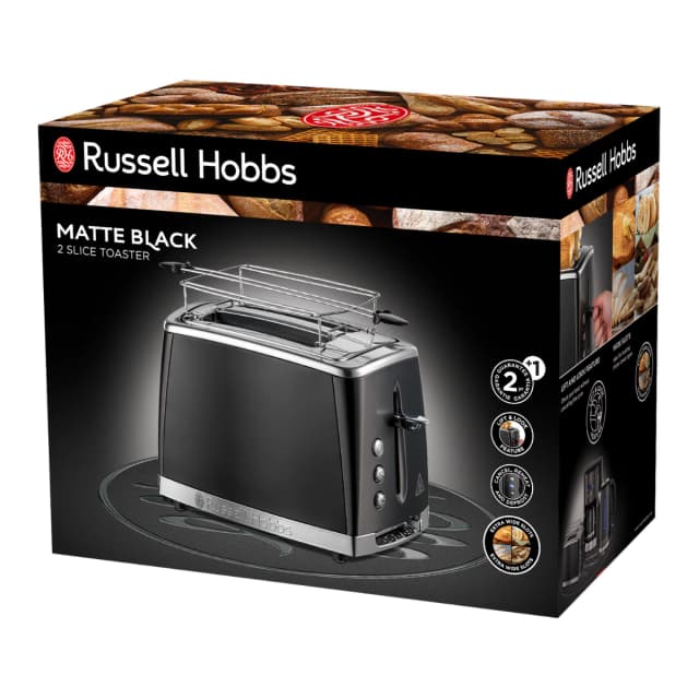 Detalle 2 de Russell Hobbs Tostadora Matte Black 2 ranuras, acero inoxidable