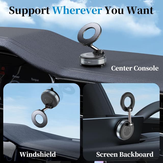 Detalle de PlusAcc magnetic phone holder, 360°