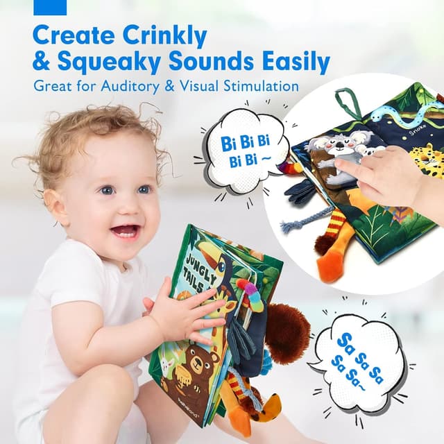 Thumbnail 5 de hahaland Jungle Tails sensory baby book for 0–12 months
