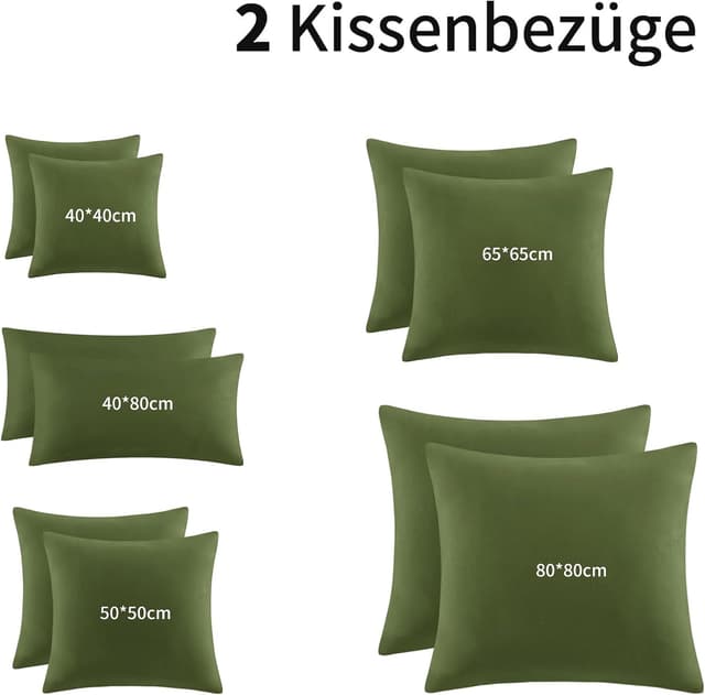 Thumbnail 5 de Aisbo Kissenbezug 40 x 80 Olivgrün